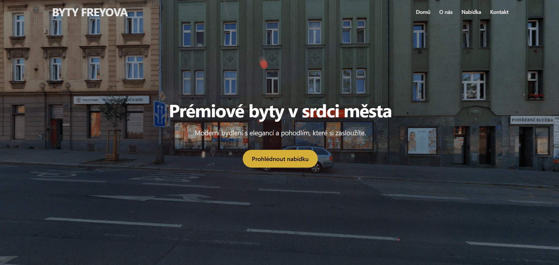 Web Byty Freyova - nabídka pronájmu bytů v činžovních domech na ulici Freyova